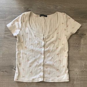 Brandy Melville floral button top